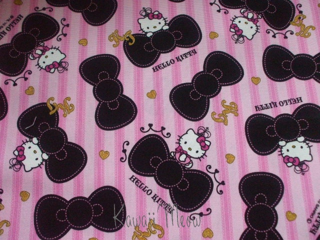 Hello Kitty Fabric - Bow Kitty Pink - Fat Quarter (ma0426)