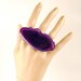 Ring - Lord of the Rings (222) - Purple Agate slice, adjustable ring base - by Schneider Gallery