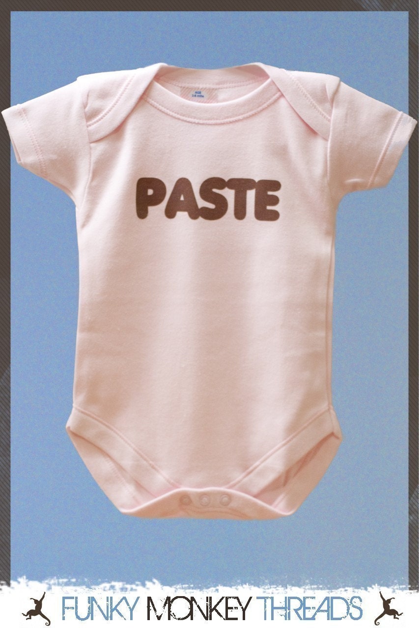 FUNNY TWIN ONESIES Gift Set, Copy Paste, Pink or Blue, Great for Computer Geeks, Free Gift Wrap