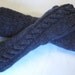 Ink blue fingerless gloves / wrist warmers - wool alpaca blend