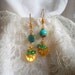 Gold and Turquoise - Ottoman Turkish Carnations - EARRINGS