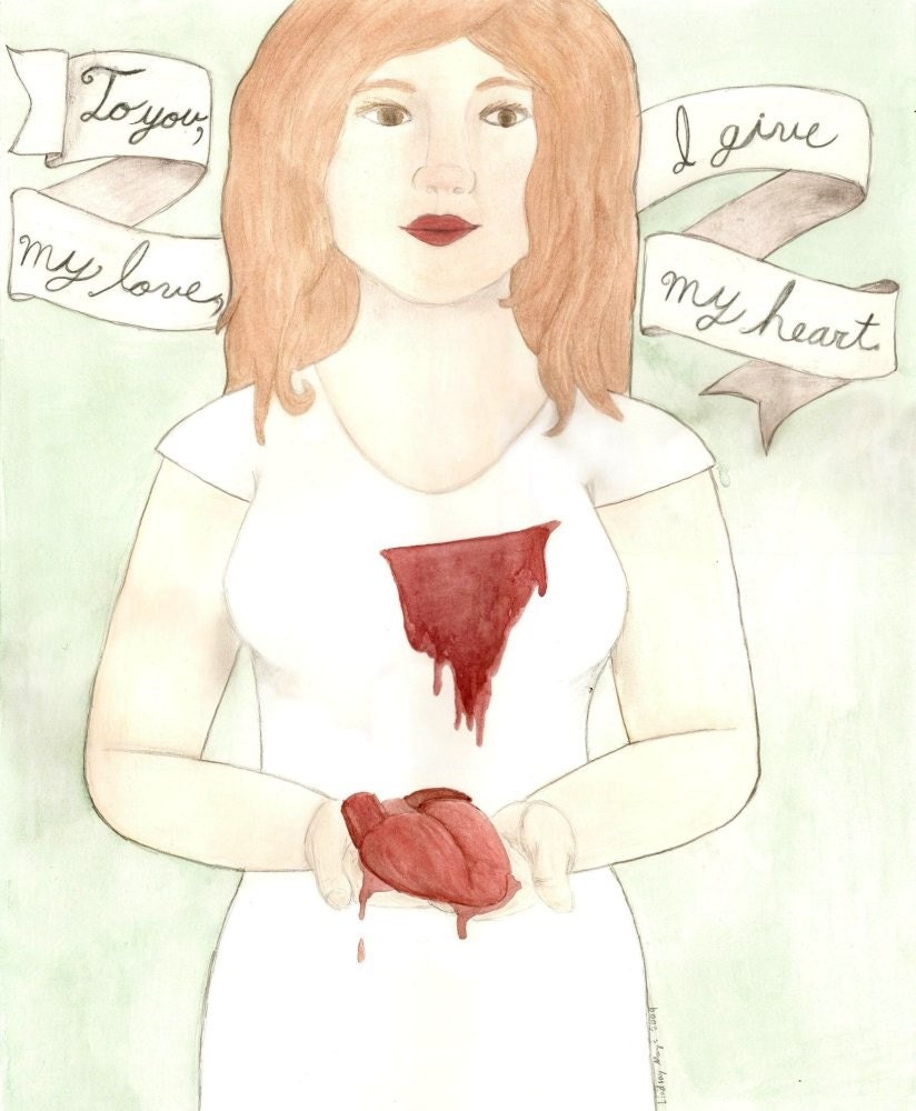 To You My Love, I Give My Heart, 8 by 10 inch art print