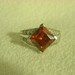 sterling silver ring with red stone size 6 (F45)