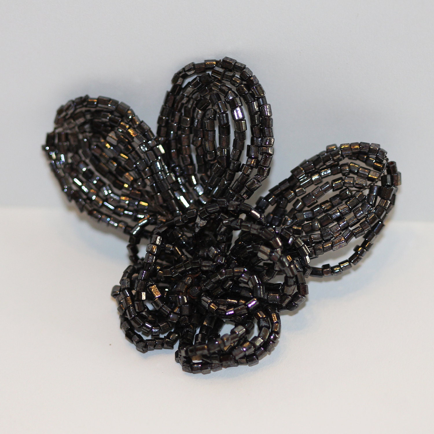 Incredible Hand Beaded Fancy Floral VINTAGE Embellishment Attachments - Made in France