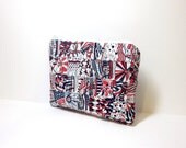 Small Zipper Pouch - Red, White and Blue