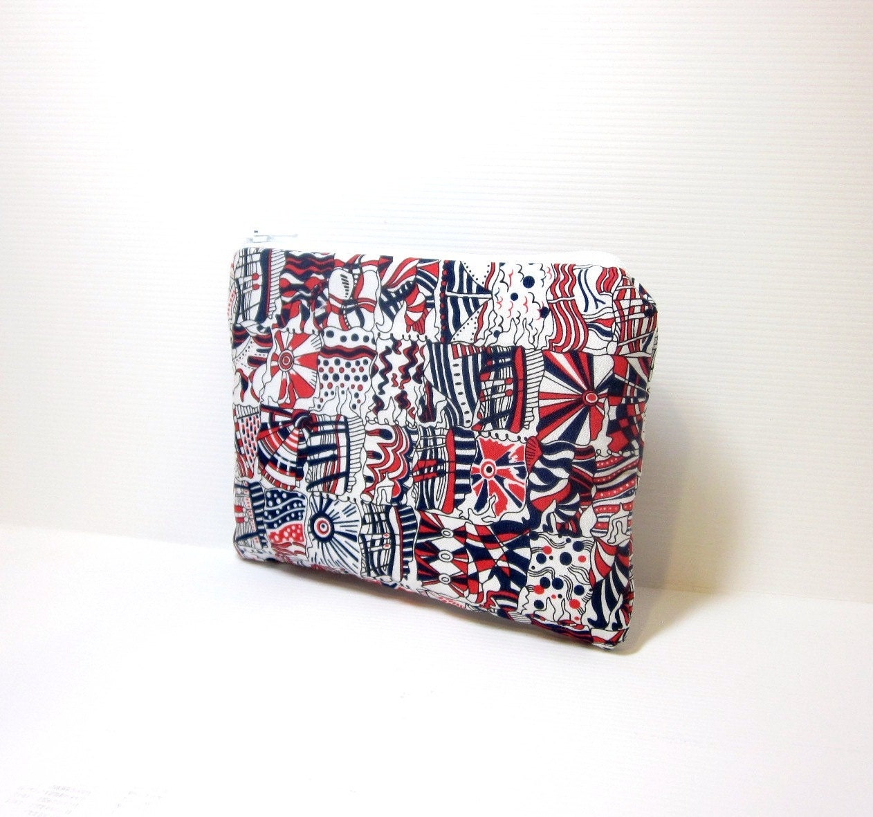 Small Zipper Pouch - Red, White and Blue