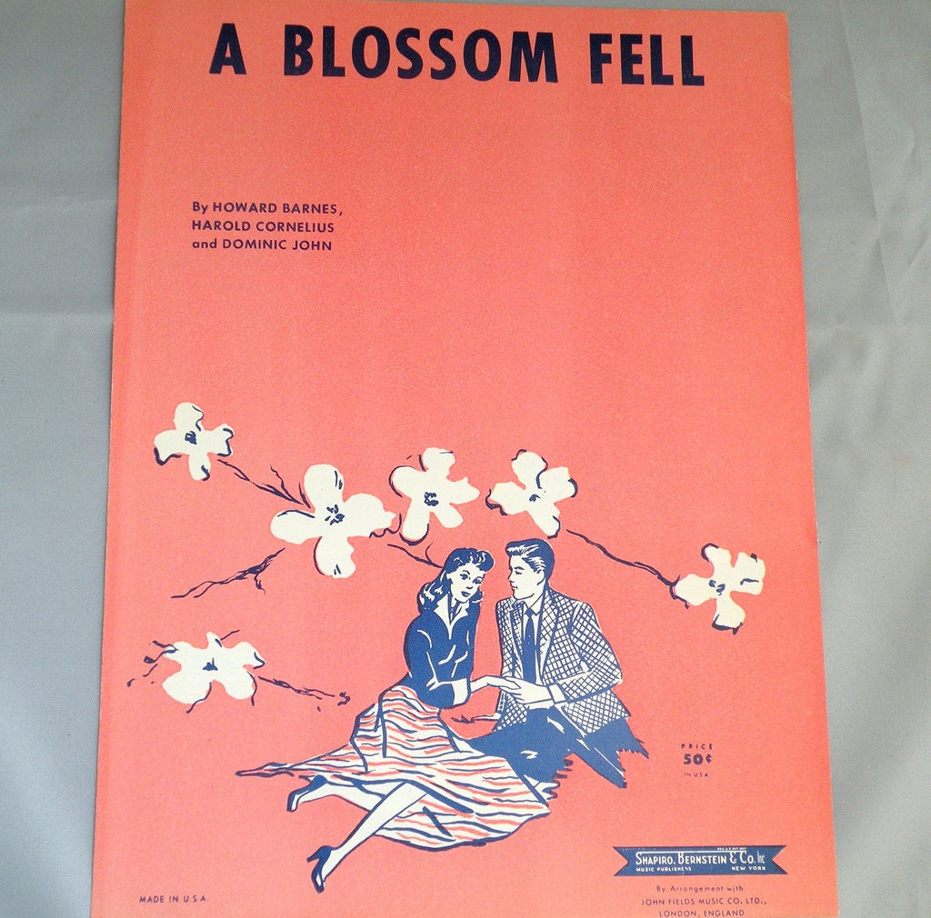 Vintage Sheet Music  "A Blossom Fell"