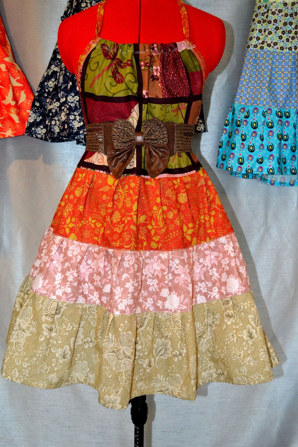 Hippie Patchwork Summer  Halter Dress S 103 On Sale
