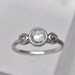 White rose cut sapphire ring - sterling silver.