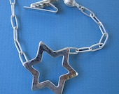 Tallit Clip with Jewish Star of David  (Sterling Silver)