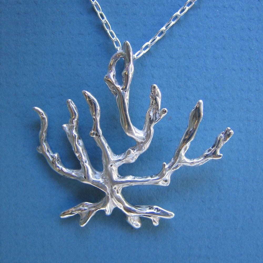 Tree of Life Menorah Necklace in Sterling Silver