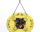 Yellow Custom Picture Frame Oval Wall Frame With Magnets Unique Gift