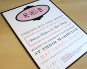 SAMPLE Vintage Playbill Wedding Invitation