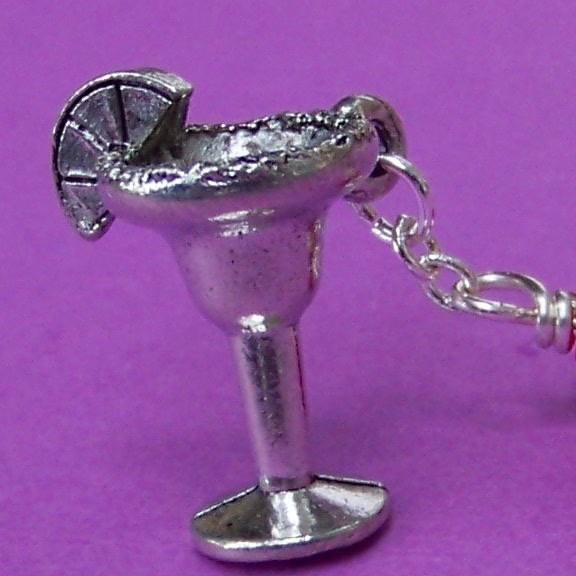 Margarita Glass Charm Necklace with Red by SaritasJewelryBox