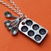 FREE SHIPPING - Baker Charm Necklace with Cupcake Tin and Measuring Spoons
