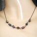 SALE 50 off - Druzy Necklace Choker Titanium Wire WrapOxidized Silver
