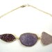Druzy Necklace Jasper Crystal Geode Large Crystal Slice Statement Necklace Lavender Purple Gold Luxury Spring Fashion