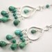 Turquoise Chandelier Earrings Sterling Silver Wire Wrapped Long Dangle Earrings Bohemian Summer Fashion