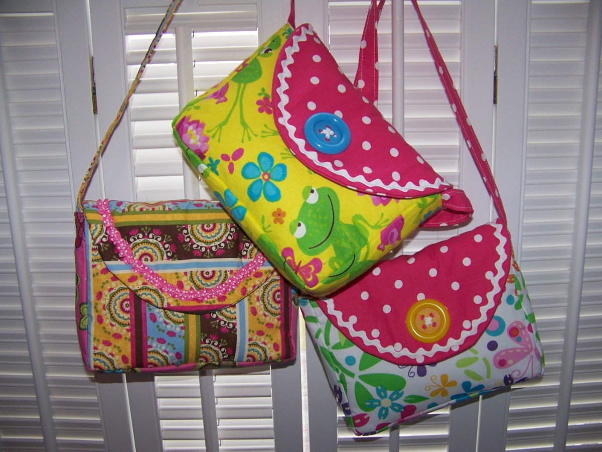 Little Girl Purse Pattern pdf and Tutorial easy sewing pattern
