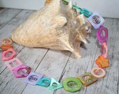 SUMMER SALE Handmade Colorful Mother of Pearl Shell Beaded Necklace