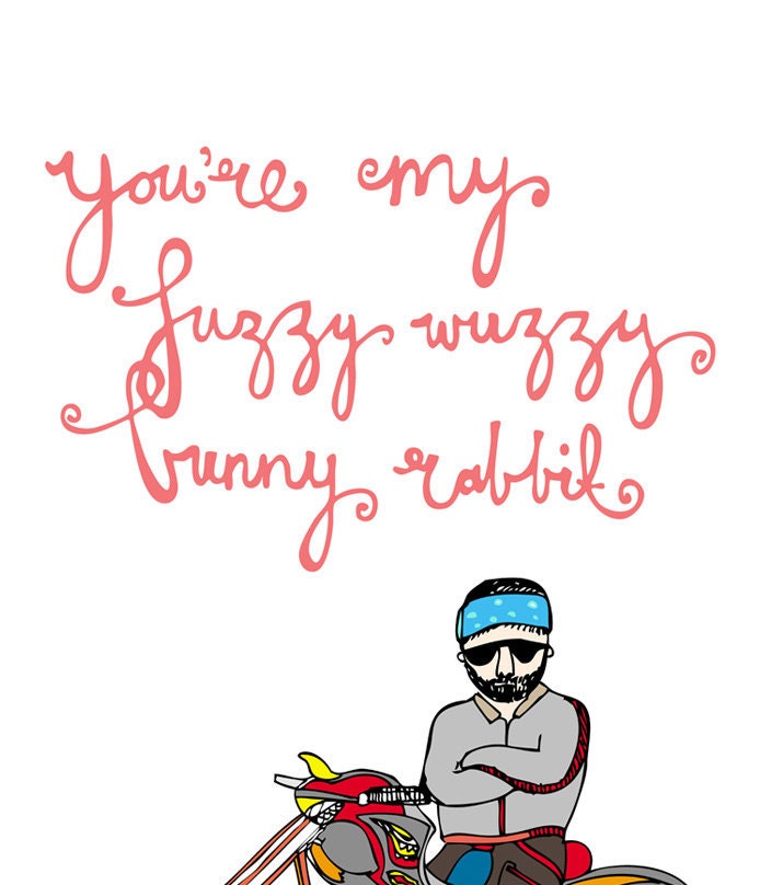 Greeting Card - You're My Fuzzy Wuzzy Bunny Rabbit