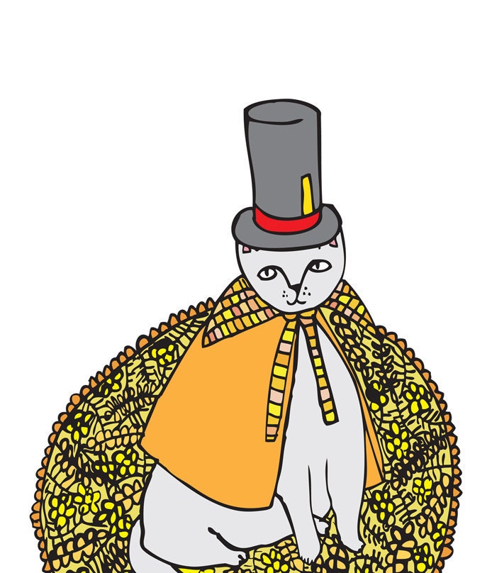 Greeting Card - Yellow Fashion Cat