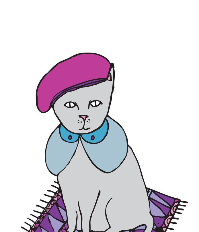 Greeting Card - Purple Fashion Cat