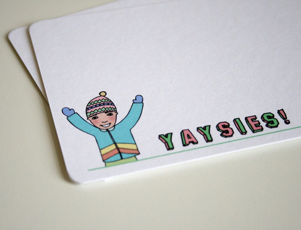 Set of 5 Notecards - Yaysies