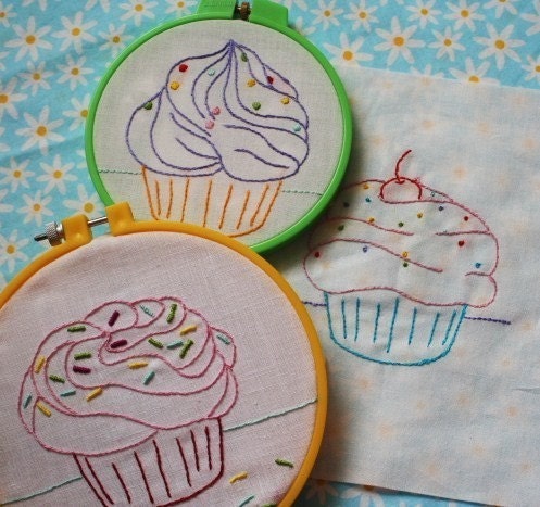 Embroidery patterns Cupcake Party