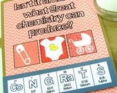 Chemistry Periodic Table Congrats Baby Card Pink