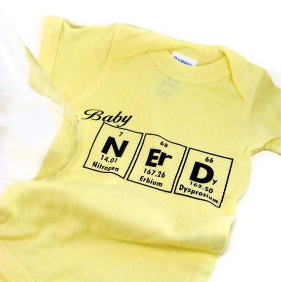 Nerdy Baby Chemistry Onesie Periodic Table by ShopGibberish