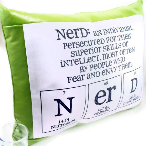 Chemistry Nerd Pillow - Green Pleather
