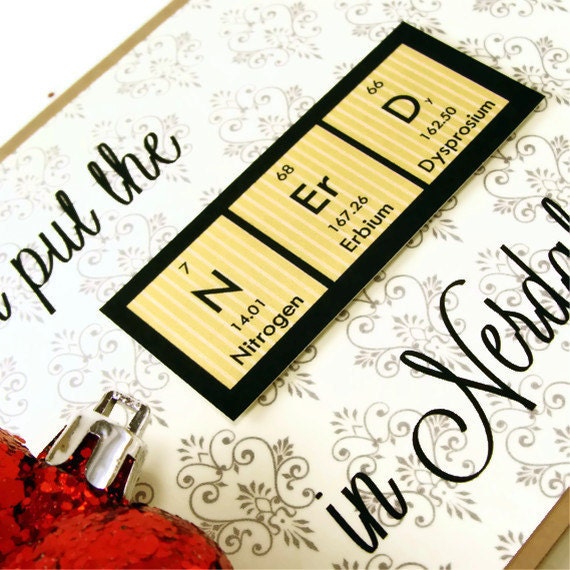 Nerdalicious Science Love Card Yellow and Gray