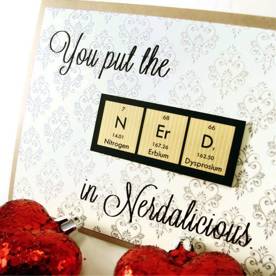Nerdalicious Science Love Card Yellow and Gray