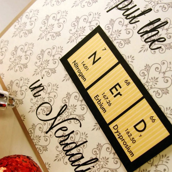 Nerdalicious Science Love Card Yellow and Gray