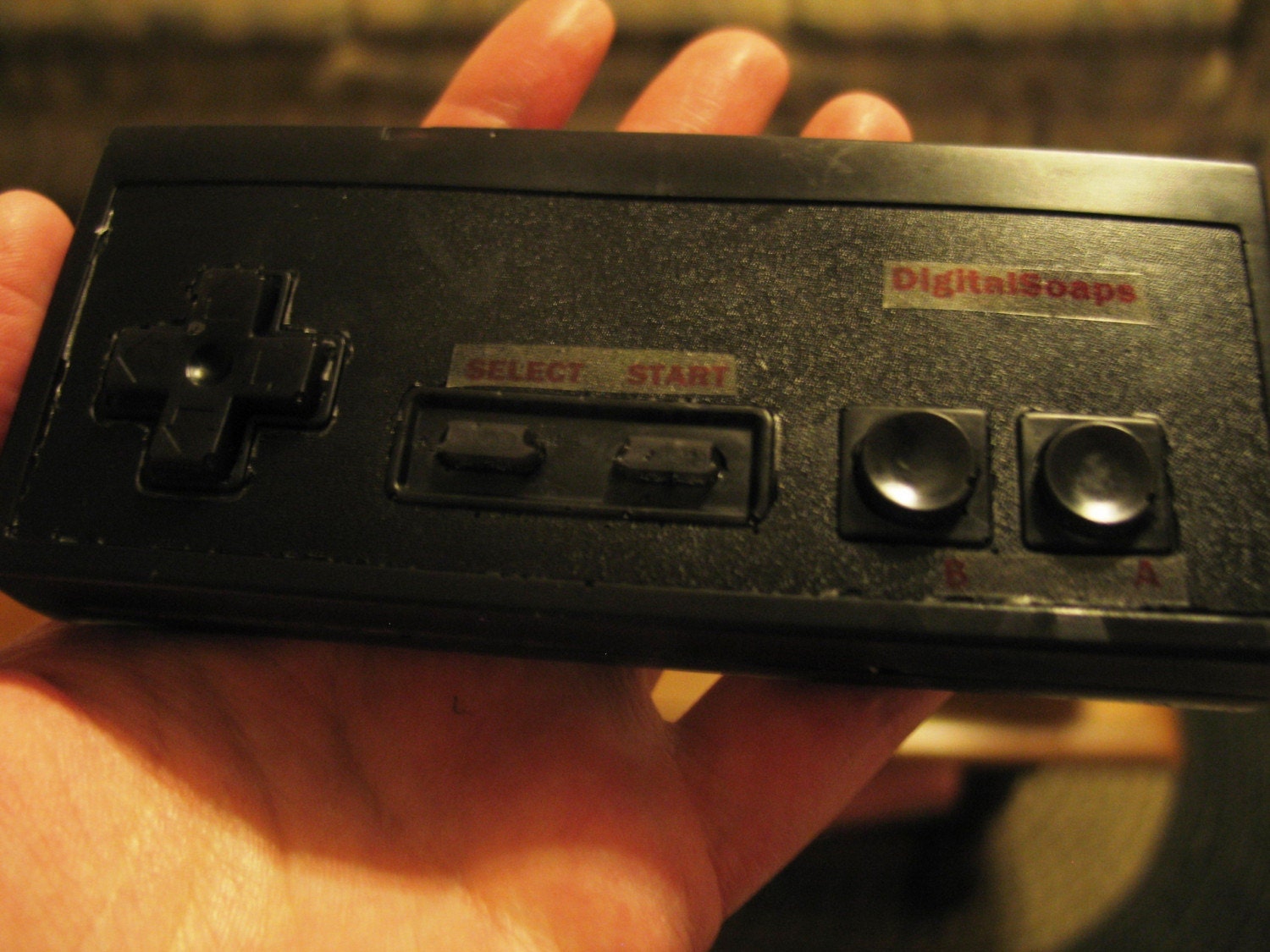 Black NES Nintendo game controller olive oil soap, apple jack and peel scented