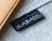 30 Custom Premium Fabric labels Black SATIN Custom  Printed with Silver ink Apparel Labels