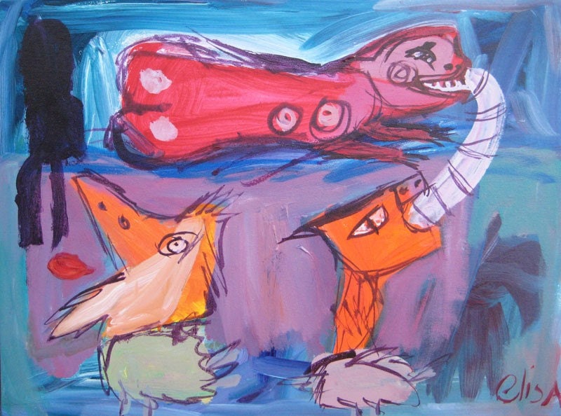 Soul Sucker Pigeon Heads Outsider Art Brut RAW Visionary Naive Elisa