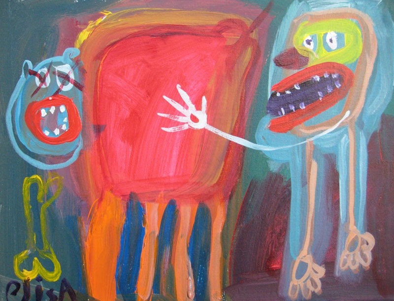 Man and Dog Outsider Art Brut RAW Visionary Naive Elisa
