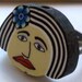Antique Brass Adjustable Ring with a Black Haired Woman