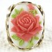 Peach Rose Cameo Ring 14K Rolled Gold Custom Jewelry