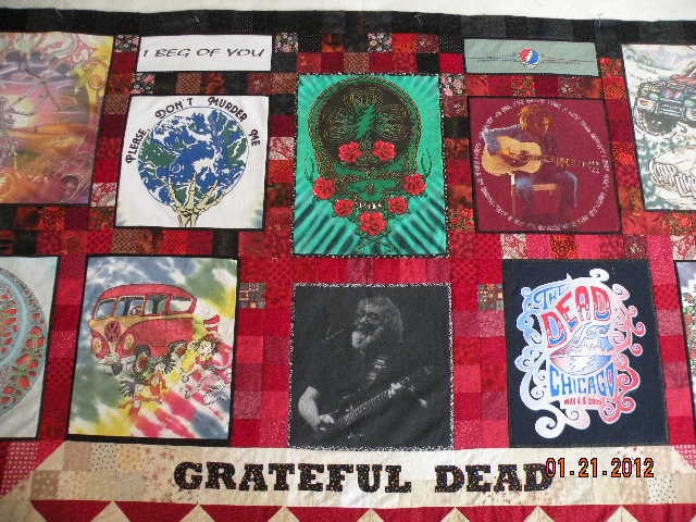 Custom Memory GRATEFUL DEAD Dancing Bears T shirt QUILT Handmade Designer