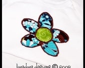 Retro Flower Appliqued Onesie