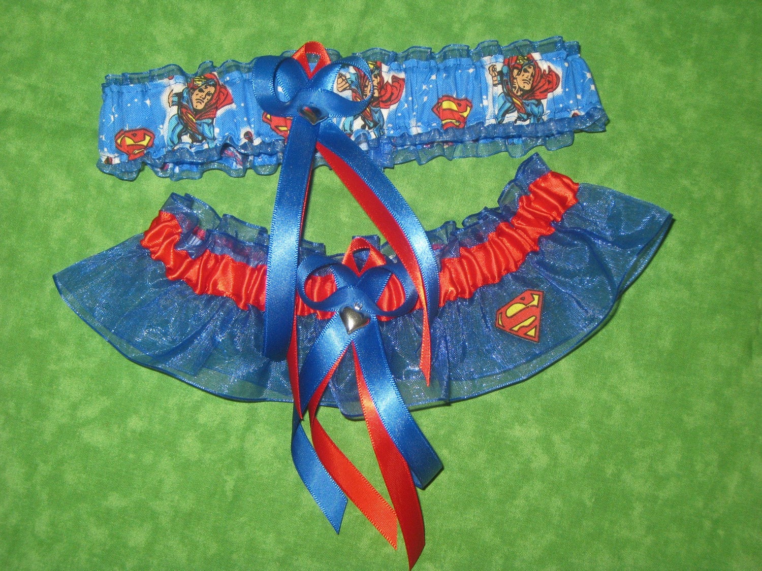 Superman wedding garter set