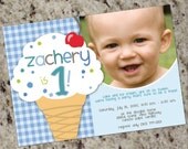 ICE CREAM - Cute Birthday Photo Invitations - Boy OR Girl Il_170x135