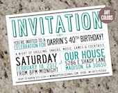 MOD TYPOGRAPHY Invitations - Clean, Simple, & Stylish - Print Your Own - Any Occasion Il_170x135
