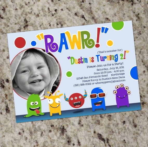 Little Monster Birthday Invitations - Print Your Own Il_570xn