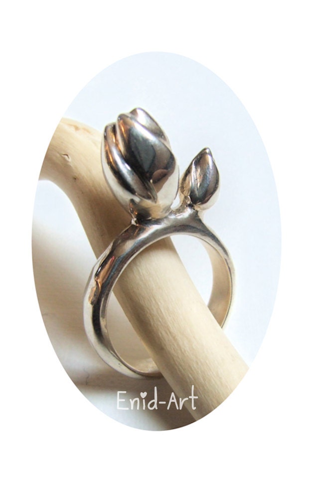 Silver Natural Flower Ring