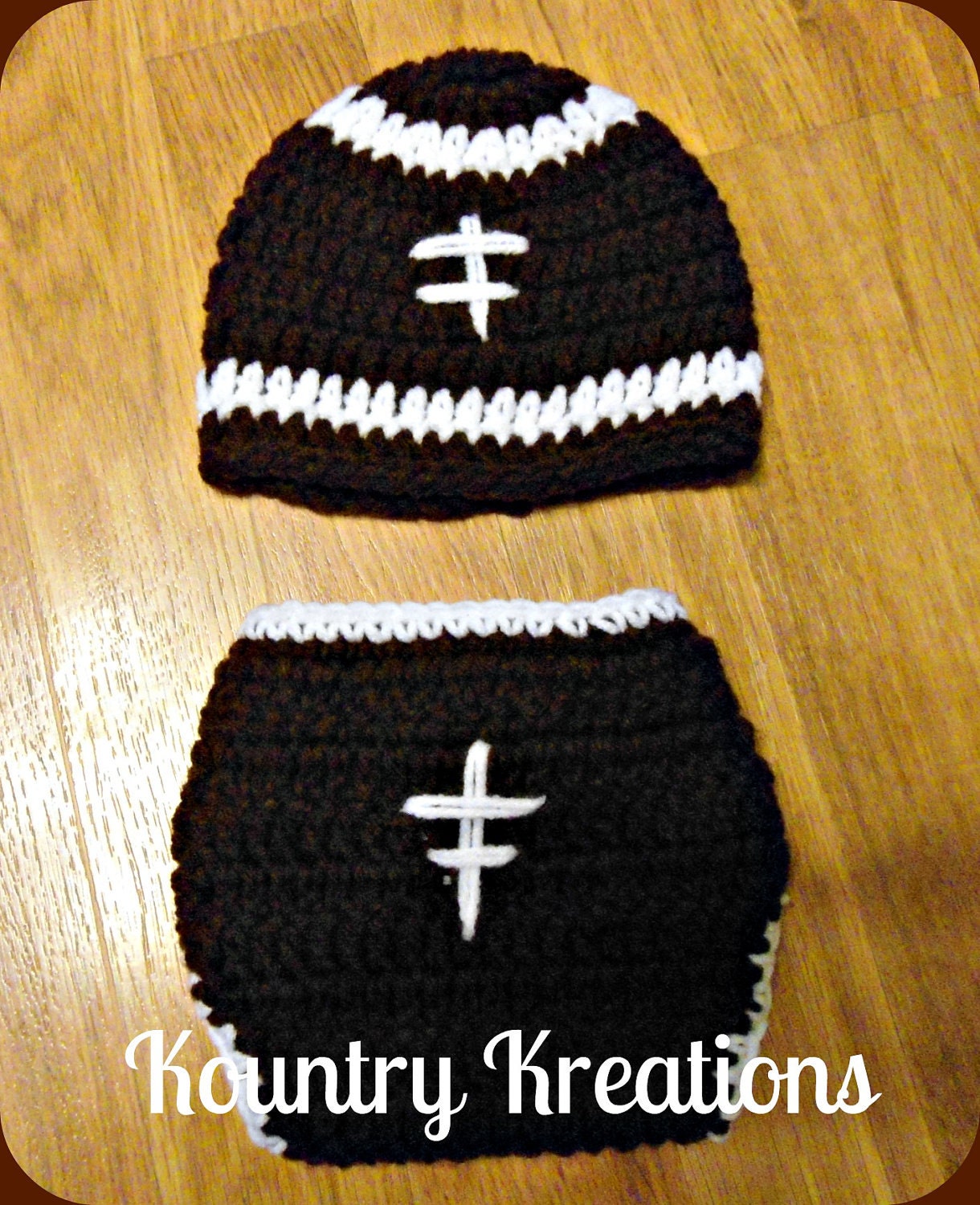LET'S PLAY Some FOOTBALL Baby Hat and Diaper Cover Set (Ready to Ship)