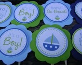 Sailboat Themed Cupcake Party Picks - You choose the colors